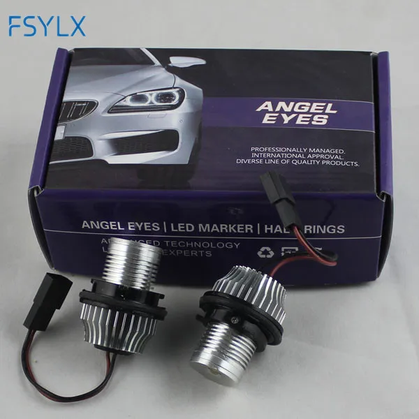 FSYLX 10W 6000K светодиодный Ангельские глазки для bmw e60 светодиодный габаритные огни гало кольца для BMW E39 E53 E65 E66 E60 E61 E63 E64 E87 стайлинга автомобилей