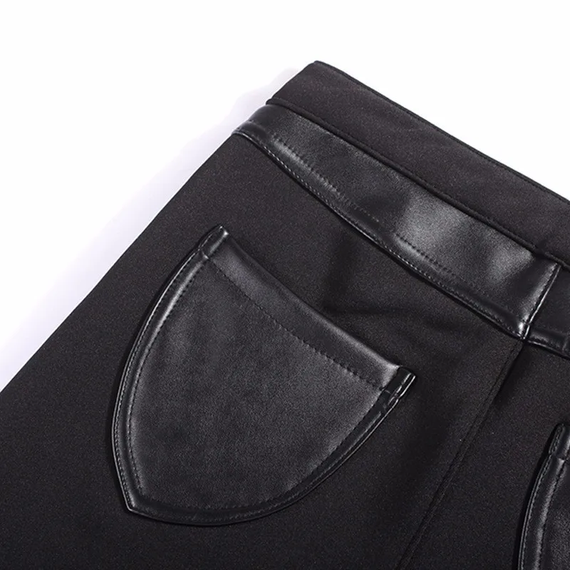 2016 New Women Office Work Pants&Leggings Ladies Plus Size 4XL winter Pencil Pants Black Color Female High Waist Trousers CS913