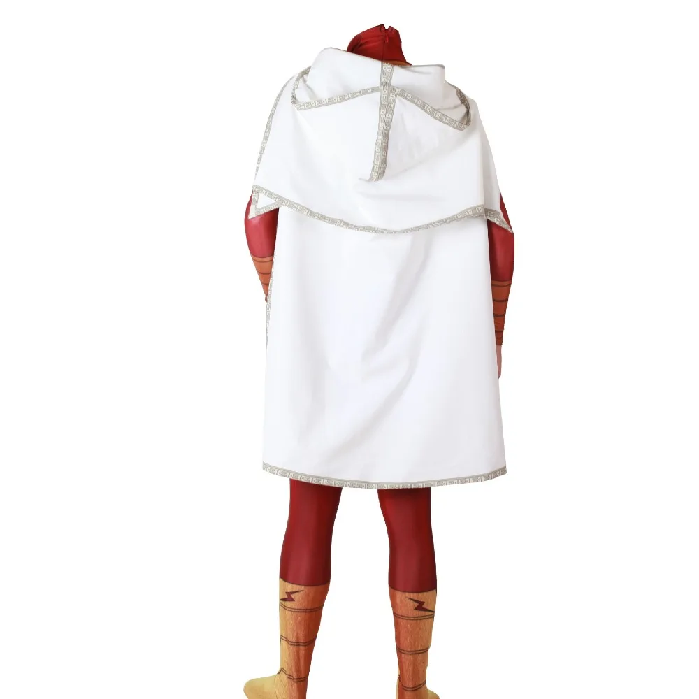Adult kids DC Comics movie Golden Shazam superhero cosplay bodysuit suit jumpsuit costume Halloween