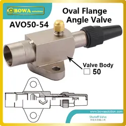 Угол запорным клапаном с овальный фланец соединения подходит для виды торговли охлаждения, conditoner и тепловых насосов