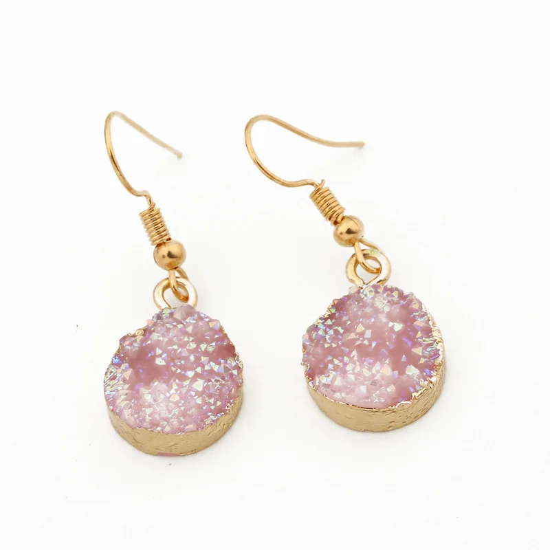 

BELLAHYDIARY Round Sparkly Druzy Resin Korean Drop Earrings For Women Jewellery Wedding Earings 2019 Pendientes Brincos Earing