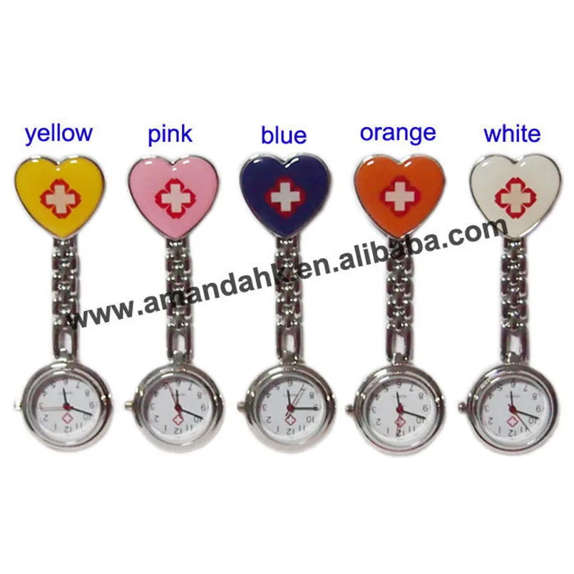 

100pcs/lot Fashion Red Heart Red Cross Nurse Pocket Watches Pendant for Doctors Hospital watch,lovely nurse fashion metal watch.