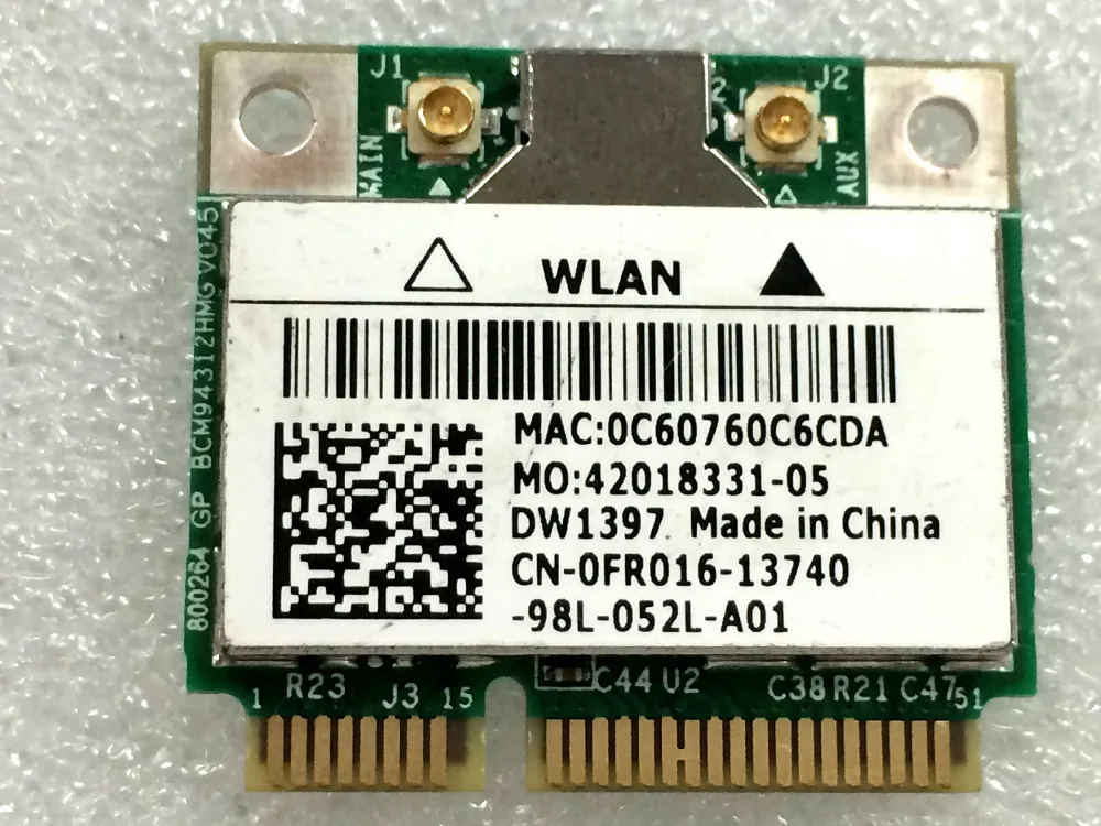 

SSEA DW1397 для Broadcom BCM94312 Беспроводная половинная мини-плата PCI-E для Dell Studio XPS 1450 1457 1458 1558 1745 1440 1555 1557