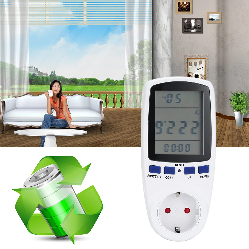 

4 Standards Digital Voltage Wattmeter Power Analyzer Electronic Power Energy Meter Plug Home Electrical Socket Equipment