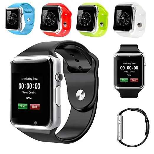 

A1 Smart Watch with Bluetooth Music Player Camera 2G GSM SIM TF Card Slot Pedometer Call Clock for Android iOS Phone
