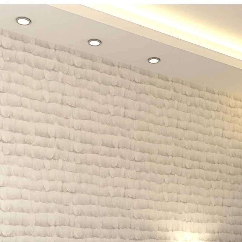 

Feather Wall Paper Roll Natural Fiber Wallcovering Non woven Wallpaper Feather for Walls Bedroom Wallpapers Modern Wall Decal