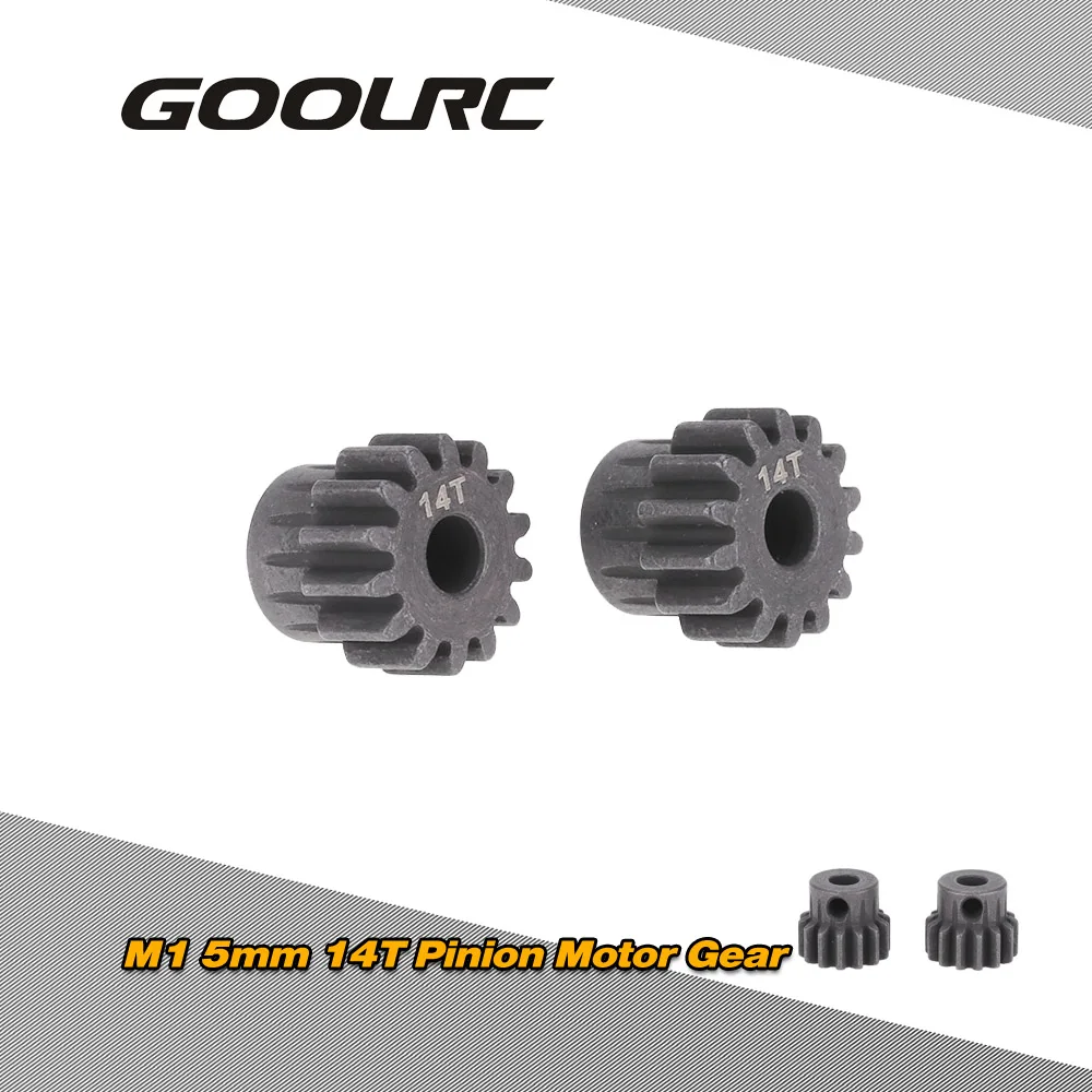 

High Quality GoolRC 2Pcs M1 5mm 14T Pinion Motor Gear for 1/8 RC Car Brushed Brushless Motor RC Parts