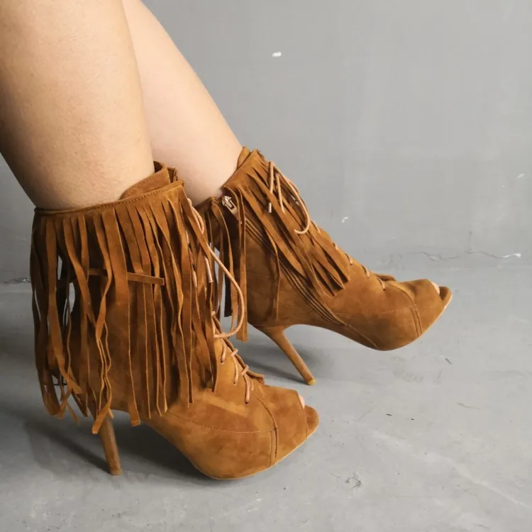 5 Toe Zapatos Moda Tamaño Yifsion Camel Verano D1144 Nuevo Mujeres Tacones Botas Nosotros 15 Tobillo Las Stiletto Peep Camello Altos De OOzwTxPa