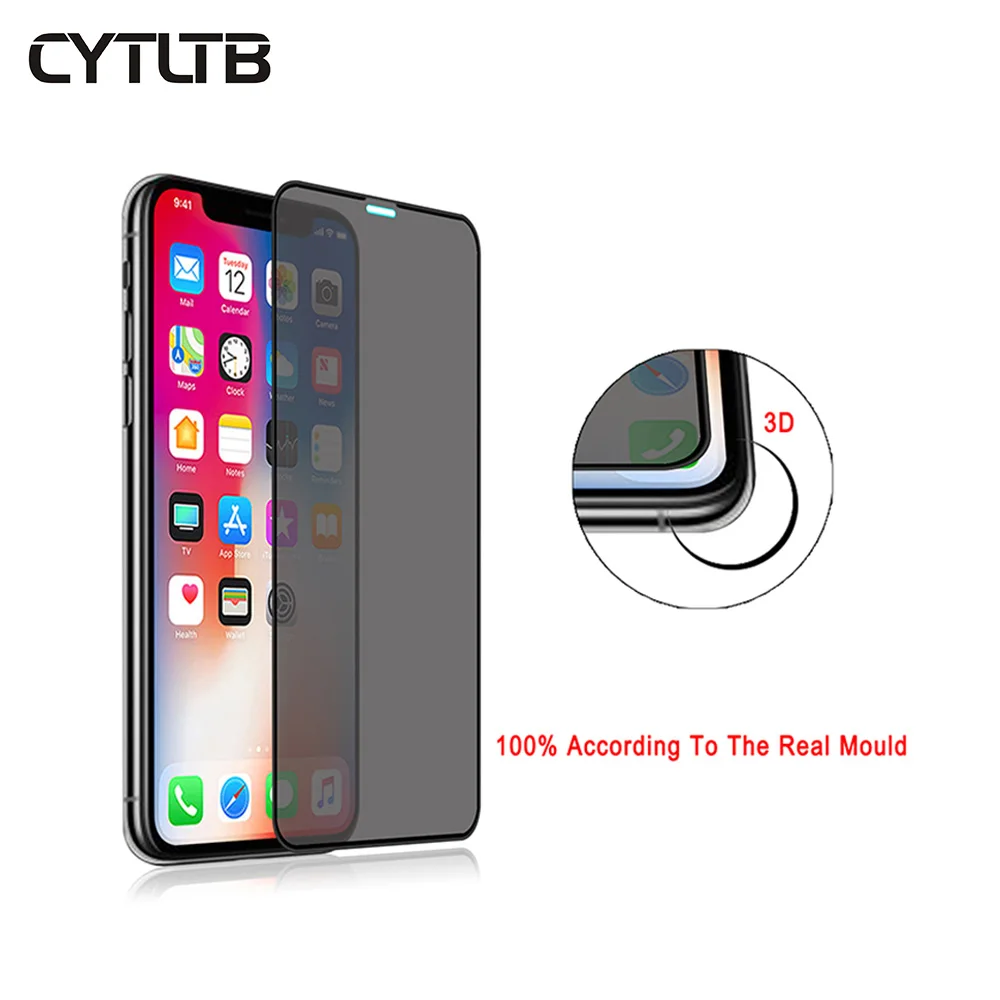

CYTLTB Glass For Iphone XS 5D Privacy Screen Protector Tempered Glass For Iphone XS Max XS XR X 8 7 6 6s Plus