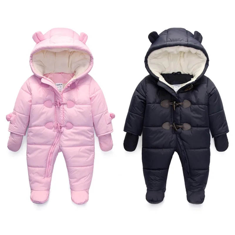 

New Fashion Baby Duck Down Coats Waterproof Fleece Warm Jackets Baby Girls Boys Jumpsuit Kids Winterromper for 0-24M