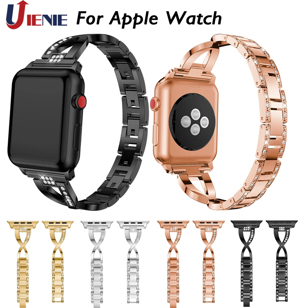 Ремешок из нержавеющей стали для часов Apple Watch Band 42 мм 38 мм 44 мм 40 мм умный Браслет для iWatch 4 3 2 1 Ремни