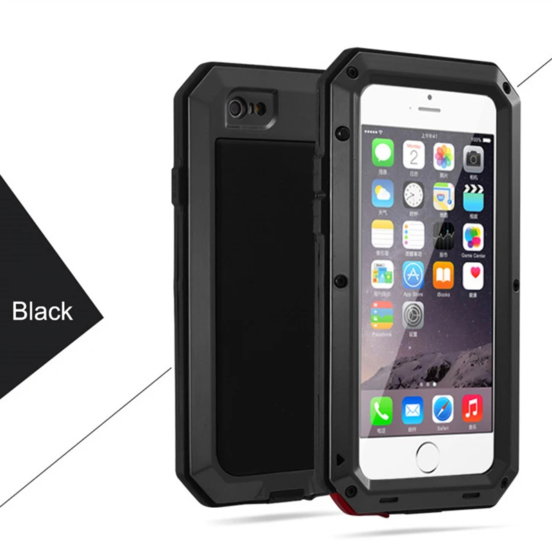 Luxury Doom Armor Life Shock Dropproof Shockproof Metal Aluminum + Silicone Protective Case for IPhone 8 7 5 5S SE X 6 S 6S Plus