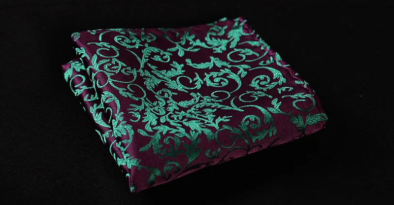  Pocket Square Classic Party Wedding BF2018GS Green Purple Floral Bowtie Men Silk Self Bow Tie handk