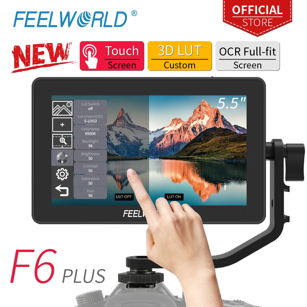 Pаспродажа FEELWORLD F6 PLUS 5,5 дюймов на камеру DSLR полевой монитор 3D LUT сенсорный экран ips FHD 1920x1080 Видео Фокус Поддержка 4K HDMI