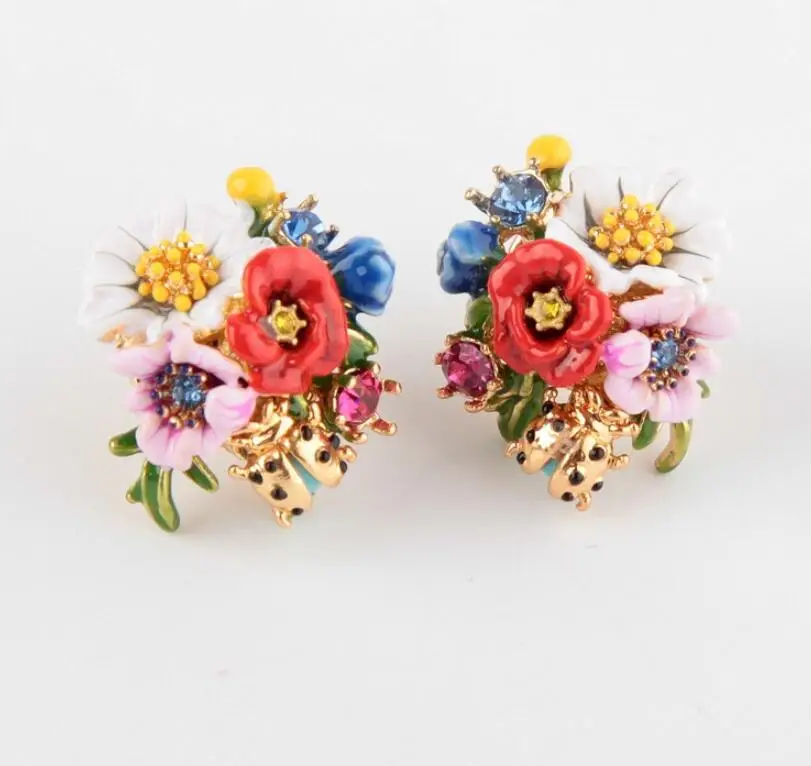 CSxjd роскошный элегантный романтический браслет с ромашками модный подарок для женщины - Окраска металла: Earrings A