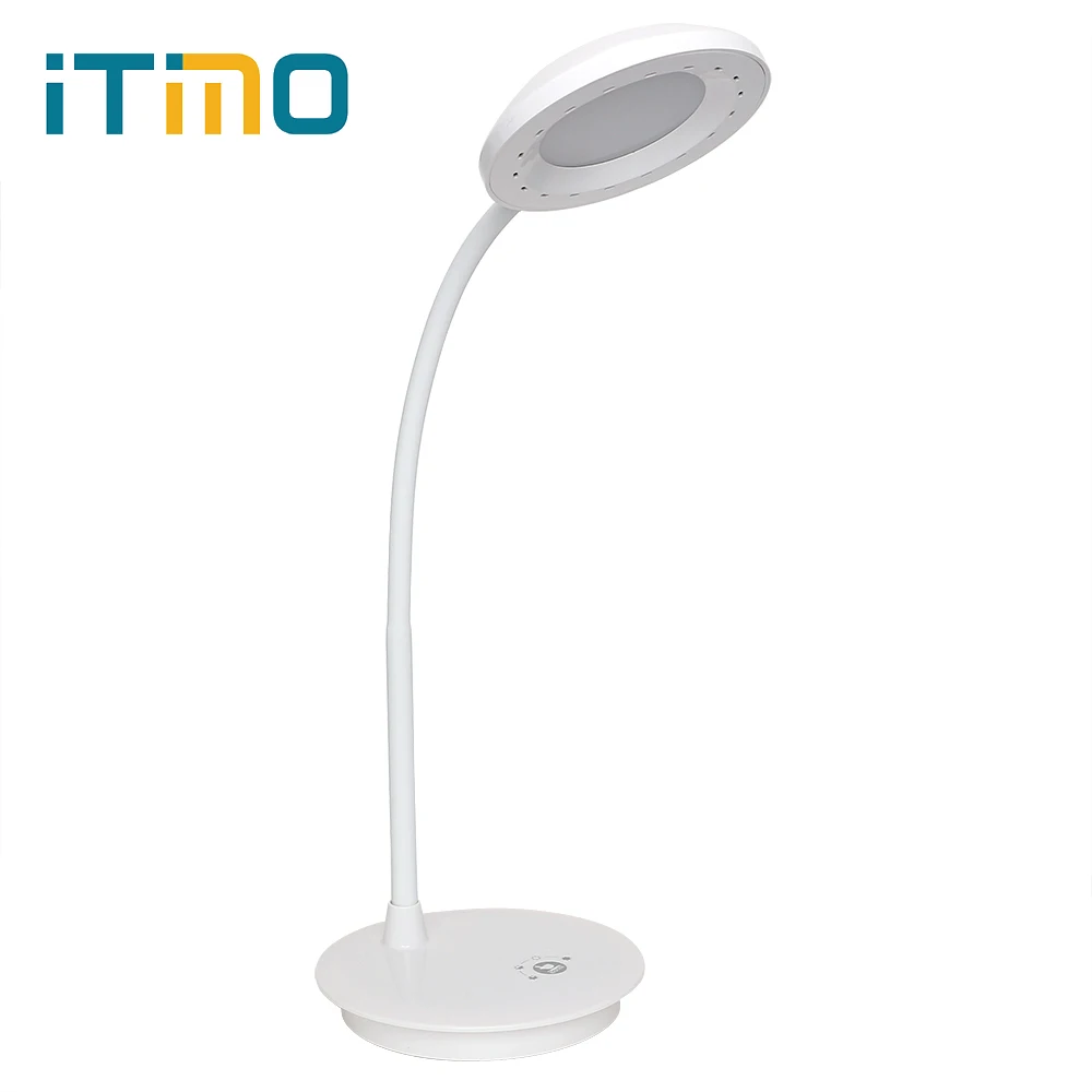 

ITimo Adjustable Rechargeable Dimmable LED Desk Lamp Touch Light Book Reading Light 3 Modes USB Charging Table Lamp White Color