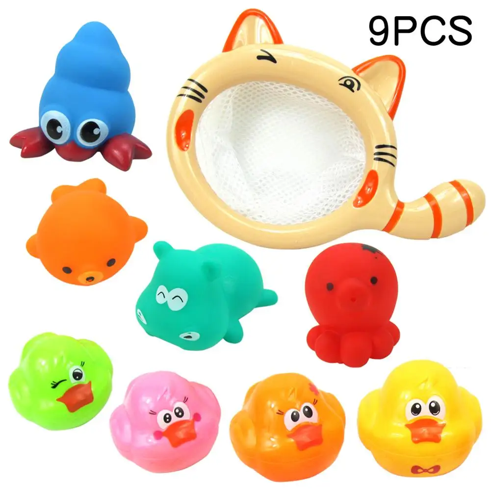 9pcs Animal Baby Kids Water Bugs Bath Toys Float Squeeze Sound Wash Bath Swim Baby Bath Toys Cute Cartoon Duck Hippo Bath Toy Aliexpress