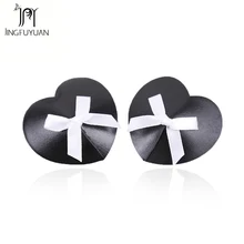 Heart shape Sex соска покрывает 2 шт. Self-клеющиеся чашечки лепестки кожа Resuable соска покрывает сердце с луком сексуальные Стикини