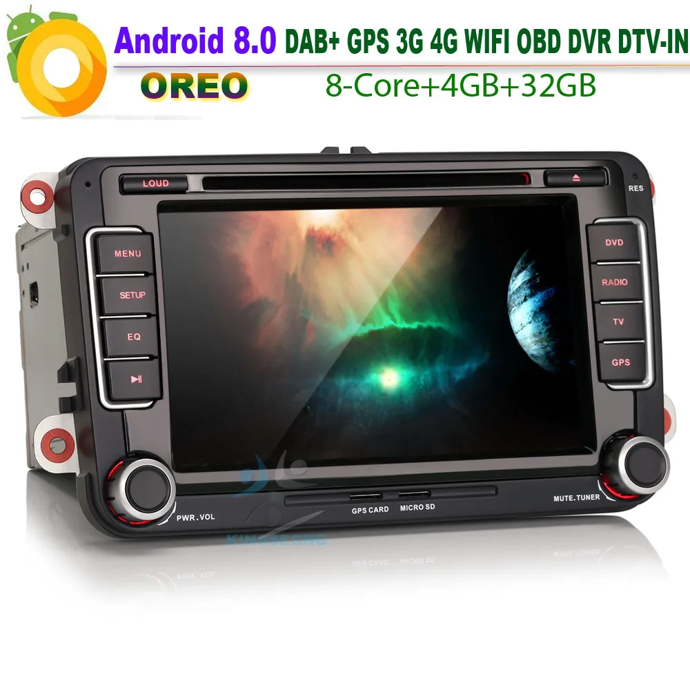 Android 8 0 DAB + Авторадио автомобильный DVD для VW Golf MK5 MK6 WiFi 4G CD GPS DTV IN RDS OBD BT USB SD DVR