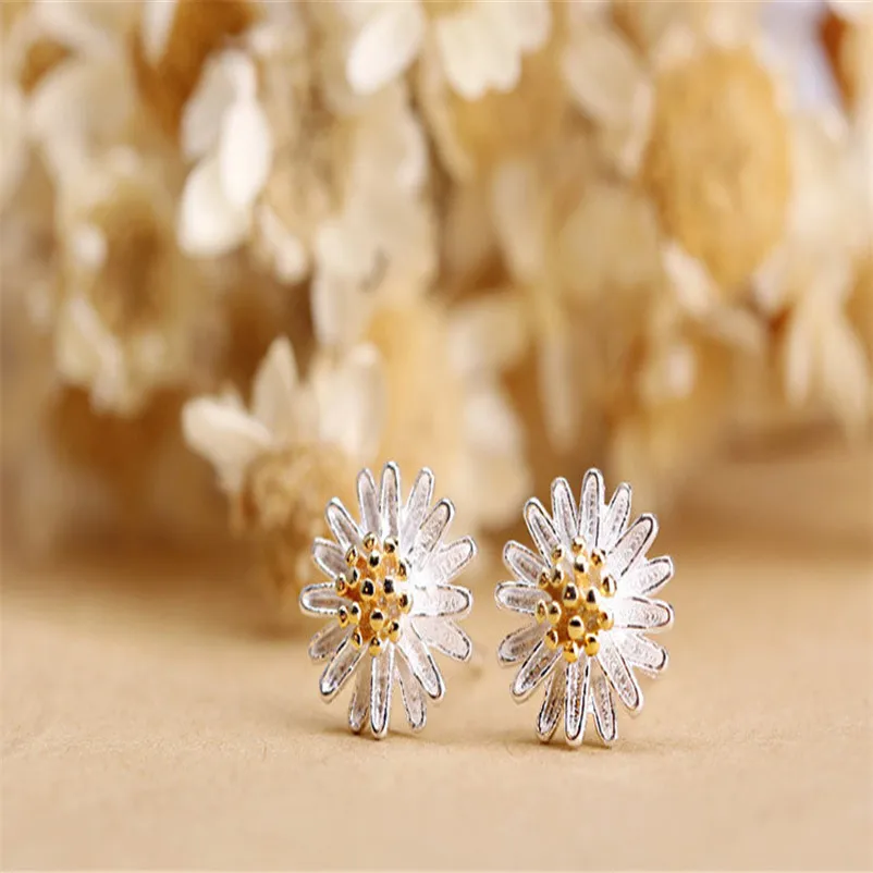 2018 Fashion earrings for women Lady Elegant Daisy Flower Earrings Ear Stud Jewelry for Girl Brincos Bijoux Femme Y05#N (7)