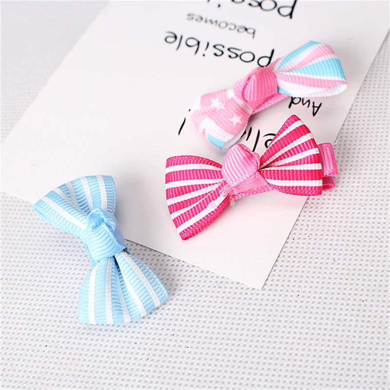 C 1PC Bow Hairpins Girls Hair Accessories Striped Pattern Butterfly Barrette Kids Ornaments Bow-knot | Детская одежда и обувь