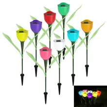4 шт./лот, тюльпан, цветок, пейзаж, светодиодный светильник, лампа на солнечных батареях, цветная лампа для украшения дома, сада, лужайки