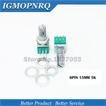 

5pcs RK097G B5K 5K with a switch audio 6pin shaft 15mm amplifier sealing potentiomete