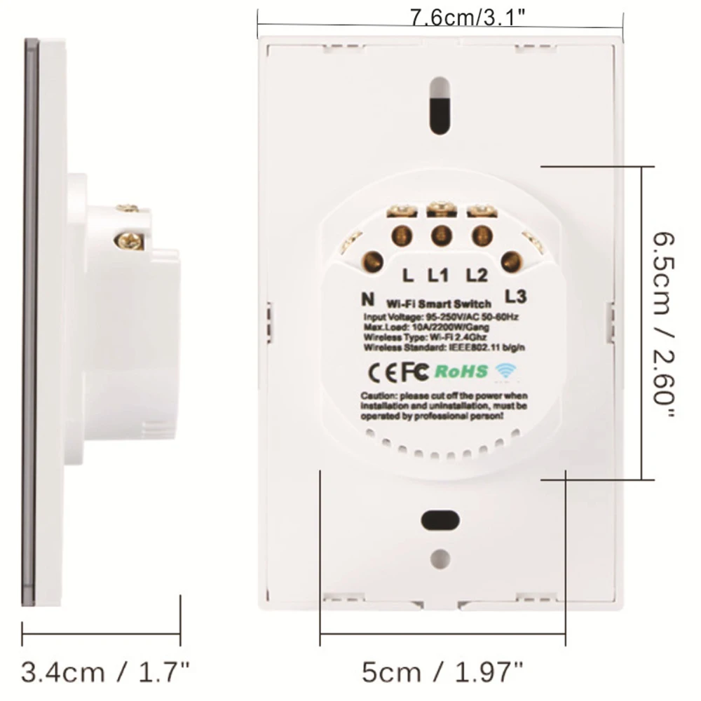 Wifi умный светильник настенный выключатель Сенсорная панель Tuya пульт дистанционного управления Голосовое управление приложение правила США работа с Alexa Google Home IFTTT