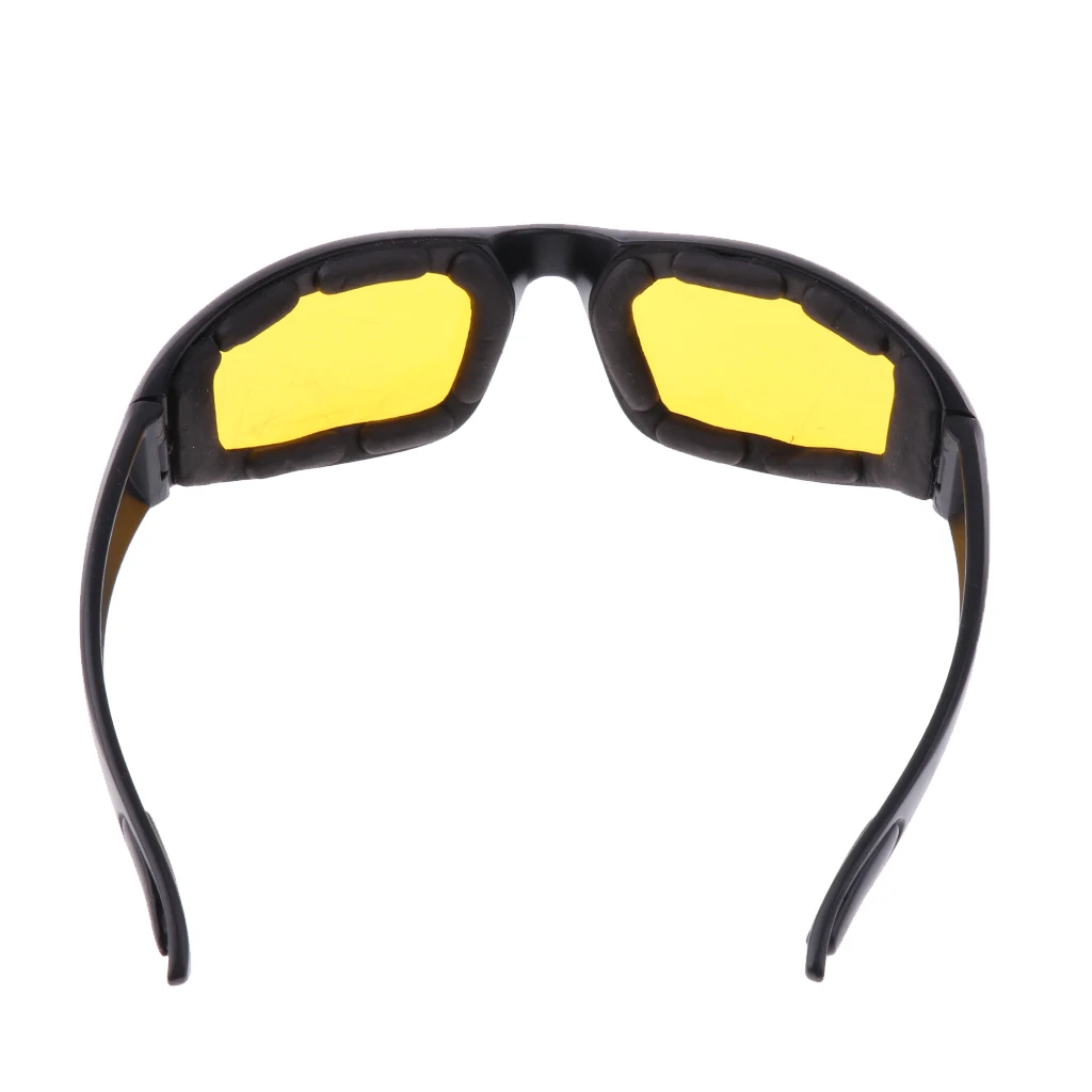 Motorcycle Windproof Dustproof Riding Glasses Padded Comfortable Yellow PVC mirror coated UV400 lenses