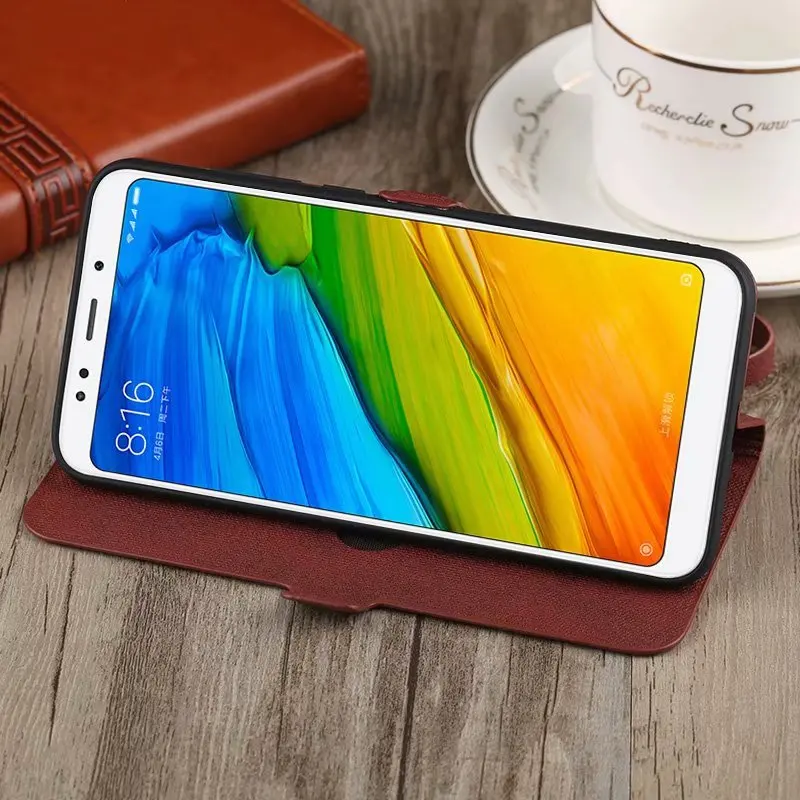 Для Xiaomi Redmi 5 5A Note5 чехол Магнитный винтажный флип кошелек кожаный с подставкой plus