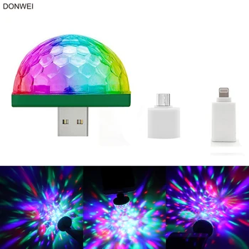 

DONWEI Mini 3W RGB Crystal Magic Ball Night Light Holiday Lights Music Control Flashes Light for Concert Disco KTV Xmas Party