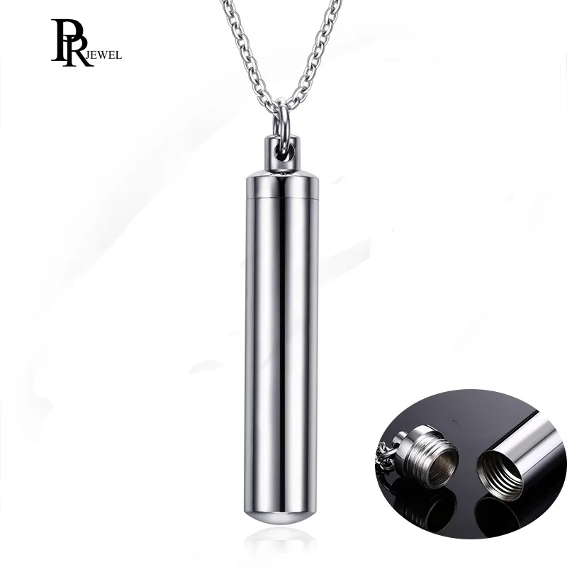 Men Woman Capsule Necklace Openable Cylindrical Pill Case Pendants ...