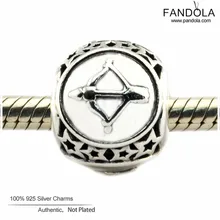 925 стерлингового серебра Стрелец звезда знак Подвески бусины для изготовления ювелирных изделий Подходит европейские браслеты kralen