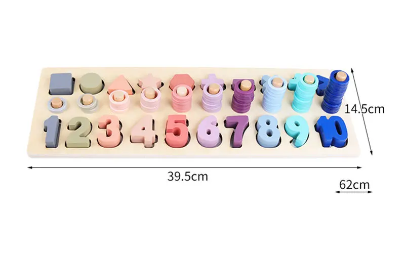 Детская Монтессори цифровая/форма, логарифмическая доска, деревянные игрушки для детей дошкольного возраста, обучающие средства, развивающие радужные блоки - Цвет: Candy- operation