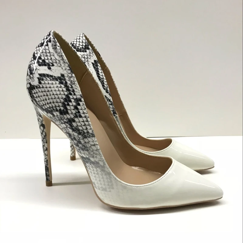 

2019 Fashion free shipping black python Patent Leather Poined Toe Stiletto Heel high heel shoe pump HIGH-HEELED SHOES dress shoe