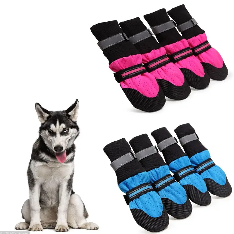 

Pet Summer Breathable Shoes Large Dog Summer Lightweight Shoes for Breakaway Waking with Reflective Stripe Soft Bottom Shoes