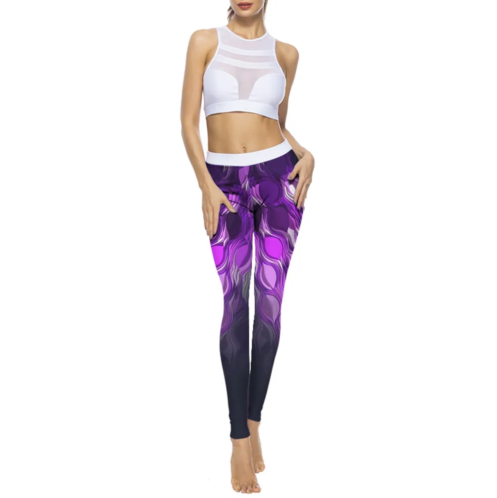 

Digital print slim Yoga Pants Women Sexy Push Up Yoga Pants Breathable Legins Sport Fitness vetement sport Pants Energy #YL