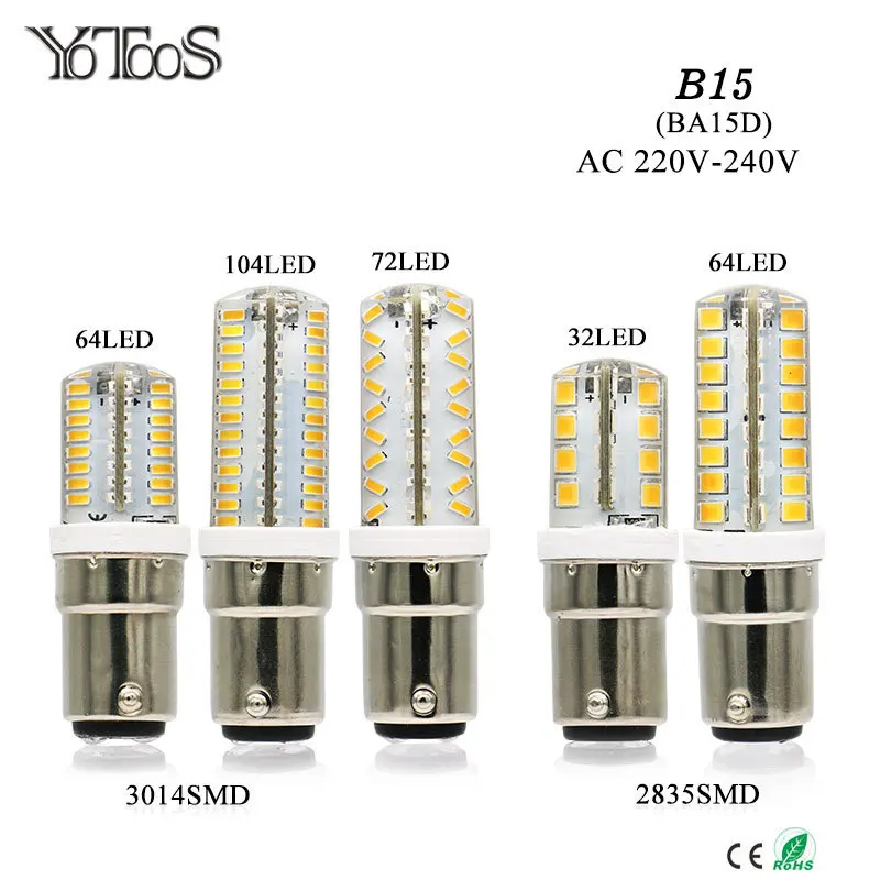 Светодиодные лампы YOTOOS B15 BA15D светодиодная лампа 220 В 230 в 240 мини 3014 2835 SMD