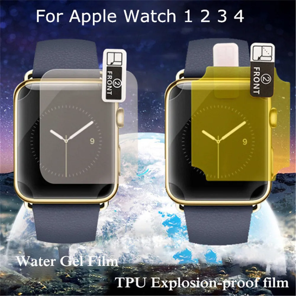 Защитная пленка TPU водная пропитанная гелем пленка прозрачная для Apple Watch Series 1 2 3 4 5 38/42 мм высококачественный 3D гидрогелевый экран