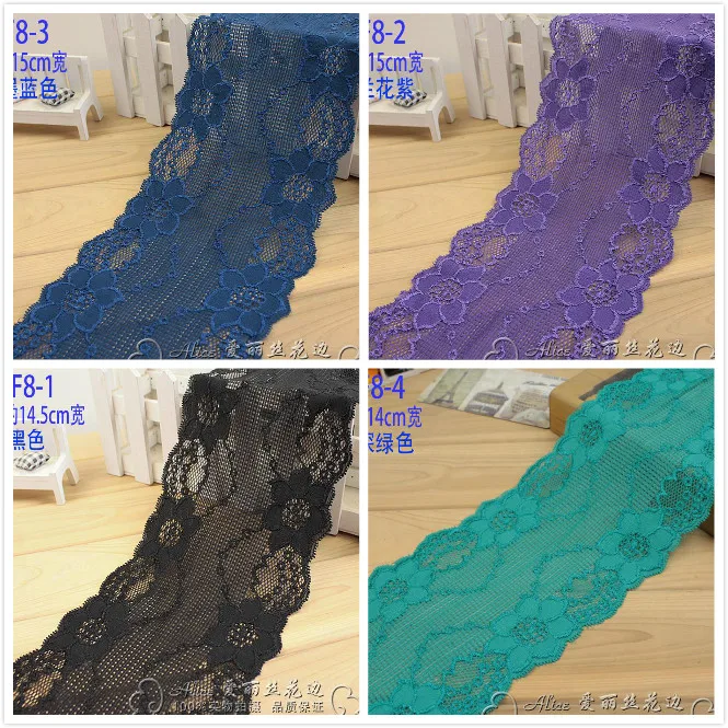 

1 Meter Elastic Lace Ribbon DIY Lace Trim Fabric Purple Green Blue Lace Trimmings for Crafts Sewing Material Garment Accessories