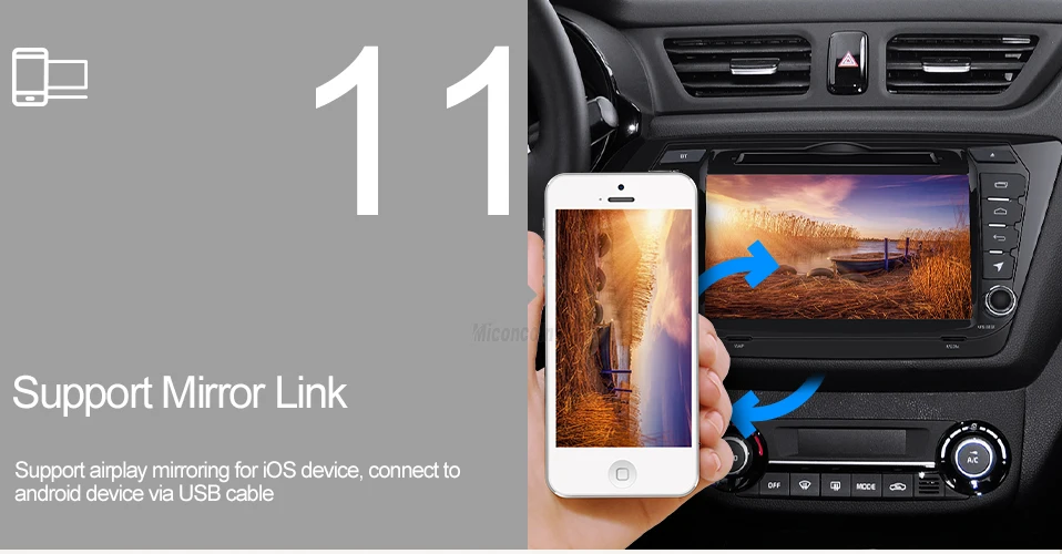 Best Miconcoln 2G+32G android 8.1 car dvd gps player car radio gps navigation video player for Kia rio k2 car multimedia player 12