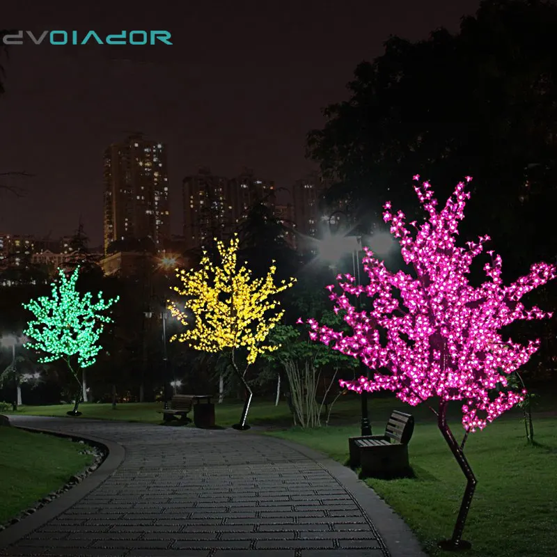 DVOLADOR Holiday Light LED Cherry Blossom Tree Light Luminaria 0.8M 1.2M 1.5M 1.8M LED Tree Lamp Outdoor Lighting for Christmas DVOLADOR Holiday Light LED Cherry Blossom Tree Light Luminaria 0.8M 1.2M 1.5M 1.8M LED Tree Lamp Outdoor Lighting for Christmas