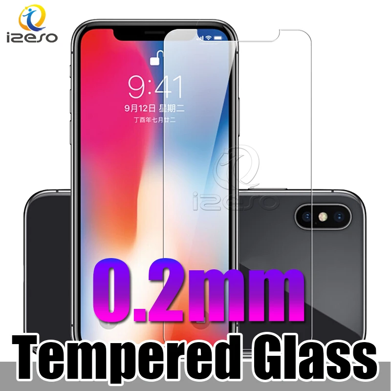 

9H Tempered Glass For iPhone Xr Xs Xs Max X 8 7 Plus 6 6s Plus 5 Screen protective guard film Protector Cover with Clean kit