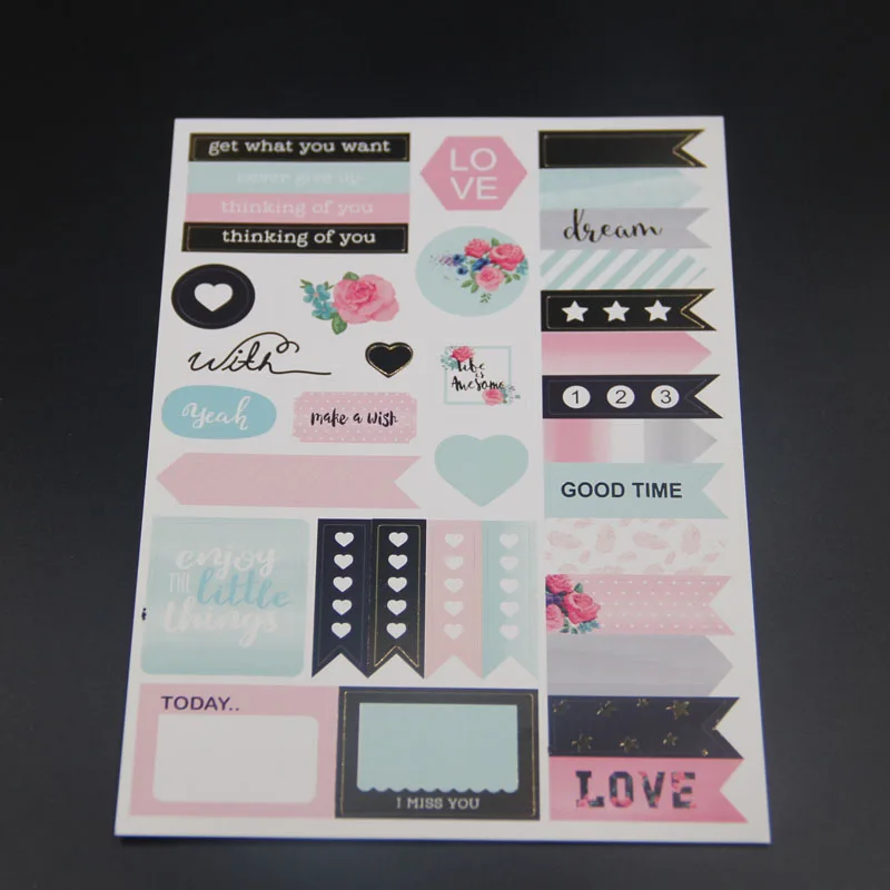 KLJUYP 6 листов, наклейки с наилучшими пожеланиями, набор для скрапбукинга Happy planner/изготовление открыток/Журнал проекта
