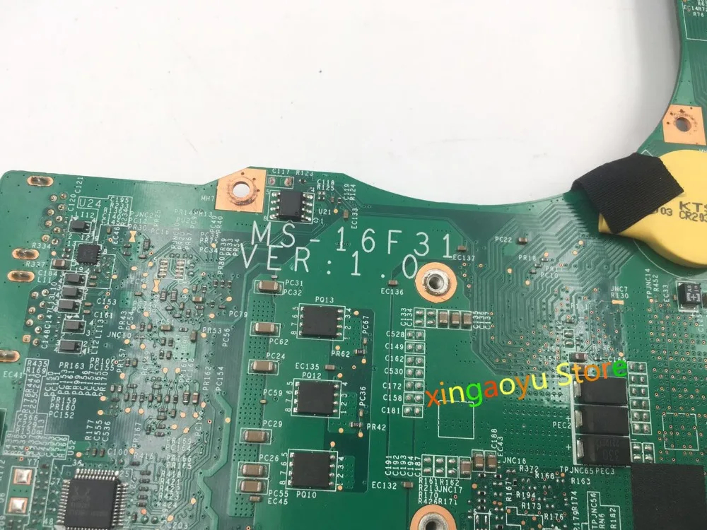 For Msi Laptop Motherboard Ms 16f3 Ms 16f31 Ver 1 0 Ddr3 Non Integrated 100 Test Ok Laptop Motherboard Aliexpress