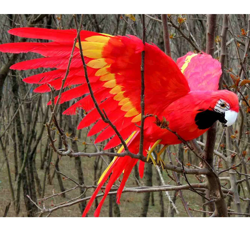 

large 45x60cm spreading wings red parrot model foam&feathers simulation parrot bird handicraft home garden decoration gift p0370