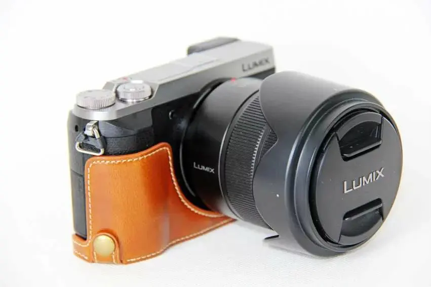 Классическая сумка из искусственной кожи для камеры Половина Чехол для Panasonic Lumix DMC-GX80 DMC-GX85 GX80 GX85 Половина корпуса камеры комплект - Цвет: Brown