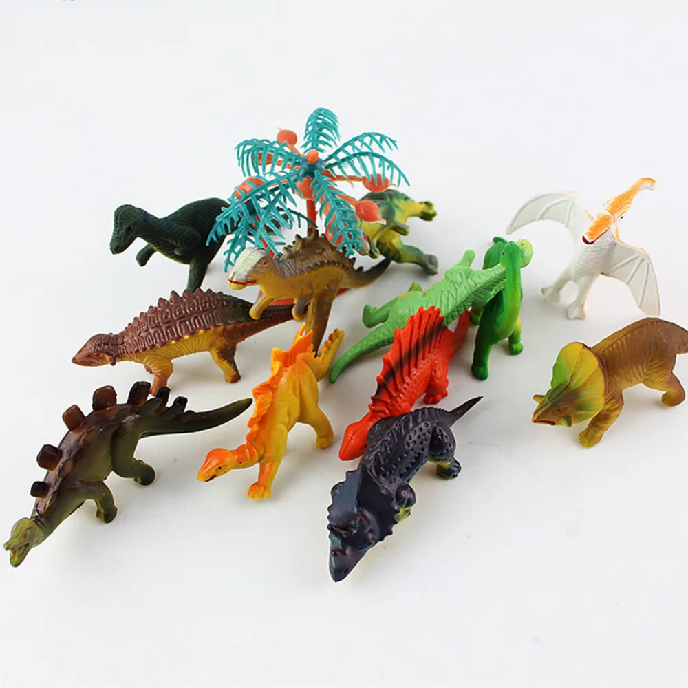 12pcs Mini Luminous Dinosaur Toy Jurassic Noctilucent Dinosaur Model Toys Kids Glow In The Dark Dinosaurs Best Gift for Boys