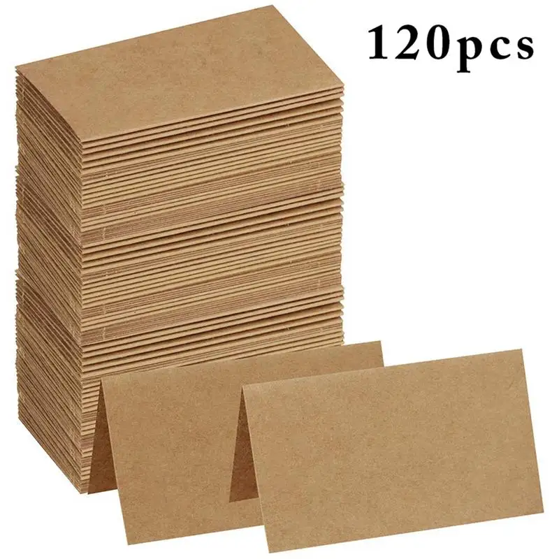  120pcs Vintage Blank Kraft Paper Table Number Name Card Place Cards Wedding Wedding Birthday Party  - 33033962911