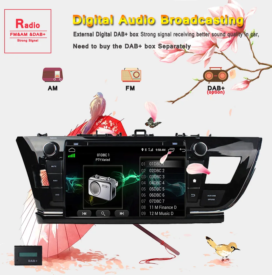 Flash Deal Octa Core 1024*600 Ram 4GB Android 9.0 car dvd for toyota corolla 2013 2014 2015 2016 car radio gps player head unit navigation 11